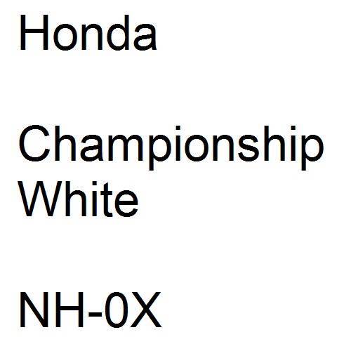 Honda, Championship White, NH-0X.